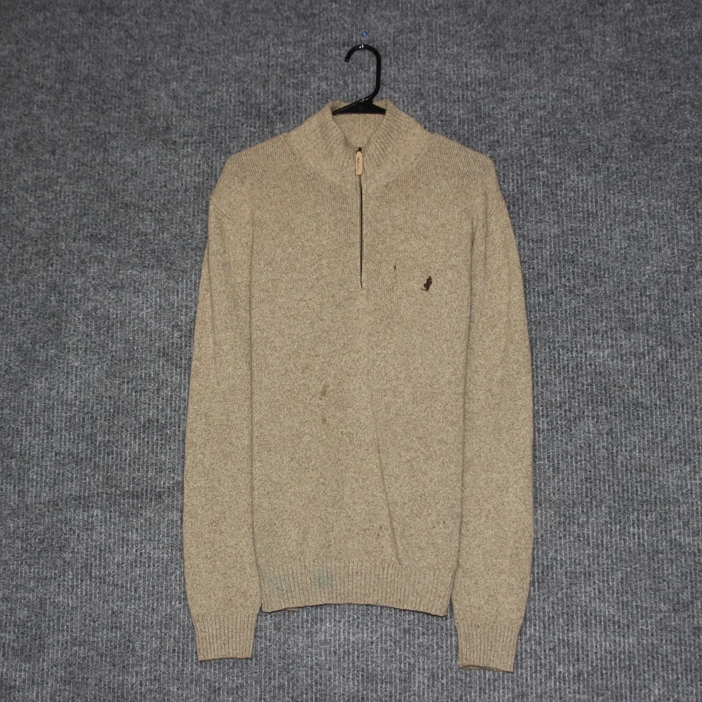 Marlboro Classics Mens Quarter Zip Sweater Tan X Large West‎ American Sportswear